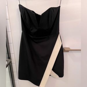 Mason by Michelle Mason strapless black mini dress